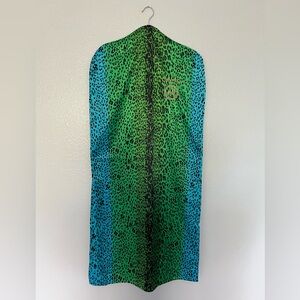 Versace for H&M Vibrant Green and Blue Leopard Print Garment Bag